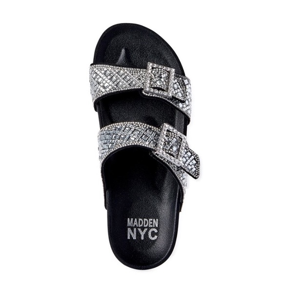 Madden NYC | Shoes | Madden Nyc Rhinestone Embellished Birkenstock Style  Sandals | Poshmark